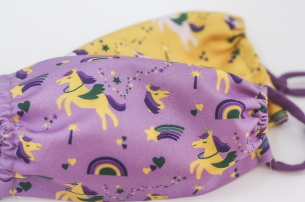 Fabric: Mardi Gras Krewe of Unicorns (Yellow) | 100% Cotton Woven