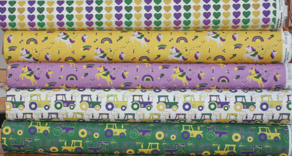 Fabric: Mardi Gras Krewe of Unicorns (Yellow) | 100% Cotton Woven