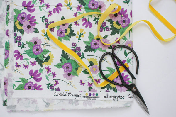 Fabric: Mardi Gras Carnival Bouquet | 100% Cotton Woven Fabric