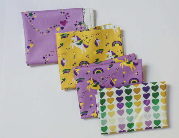 Fabric: Mardi Gras Krewe of Unicorns (Yellow) | 100% Cotton Woven