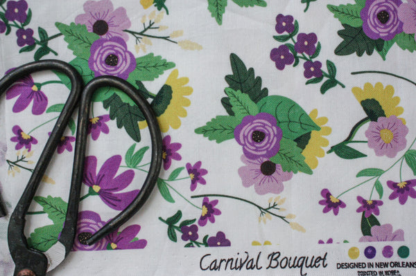 Fabric: Mardi Gras Carnival Bouquet | 100% Cotton Woven Fabric