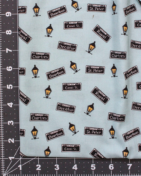 Fabric: French Quarter Street Signs | 100% Cotton Woven