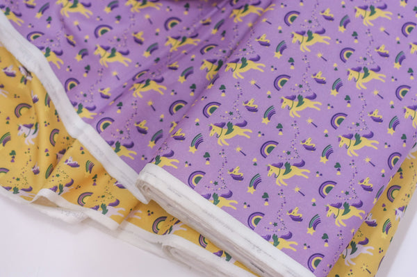 Fabric: Mardi Gras Krewe of Unicorns (Yellow) | 100% Cotton Woven