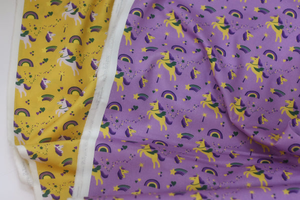 Fabric: Mardi Gras Krewe of Unicorns (Yellow) | 100% Cotton Woven