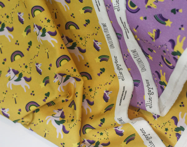 Fabric: Mardi Gras Krewe of Unicorns (Yellow) | 100% Cotton Woven