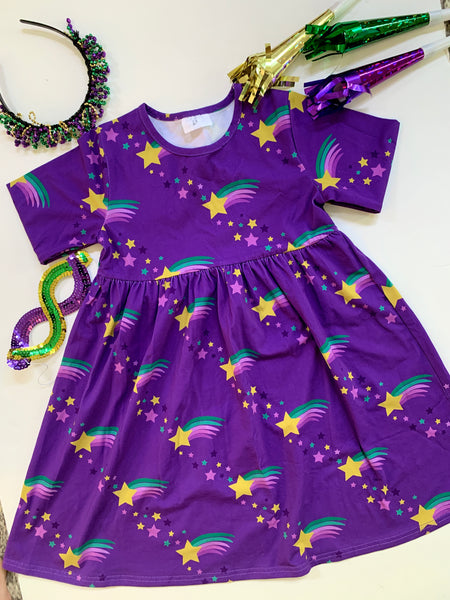 Mardi Gras Dress: Purple Starburst