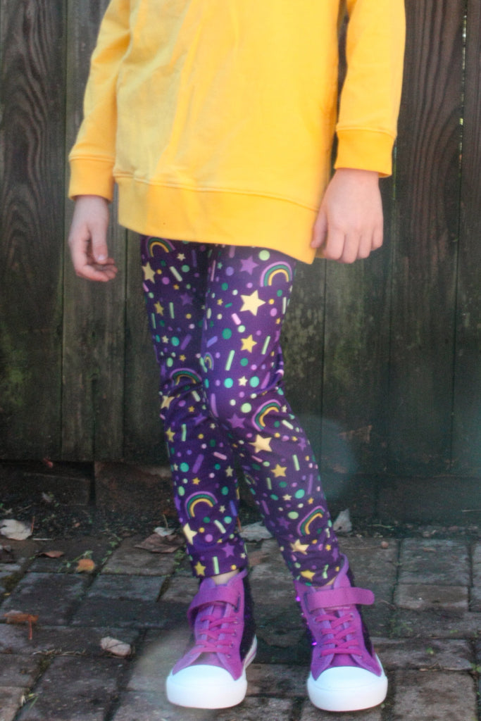 Purple and Gold Ombre Leggings, Purple Yellow Stretchy Pants, High School  Spirit Leggings -  Canada
