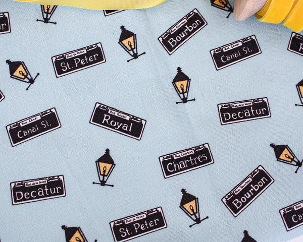 Fabric: French Quarter Street Signs | 100% Cotton Woven