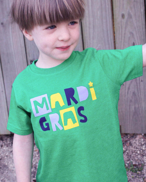 Kids' Mardi Gras T-shirt: Green