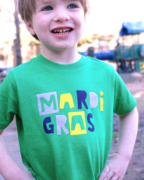Kids' Mardi Gras T-shirt: Green